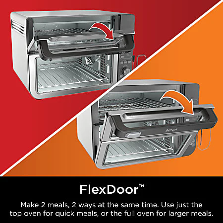 Ninja 12-in-1 Smart Double Oven With FlexDoor, 0.55 Cu. Ft., Silver/Black, Total Qty 1 - Image 3