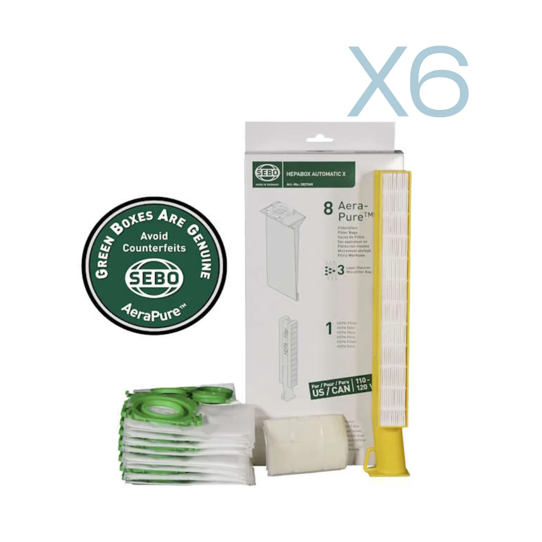 SEBO HEPA Service Box X4/X5, X1/X2 (6-Piece Carton)