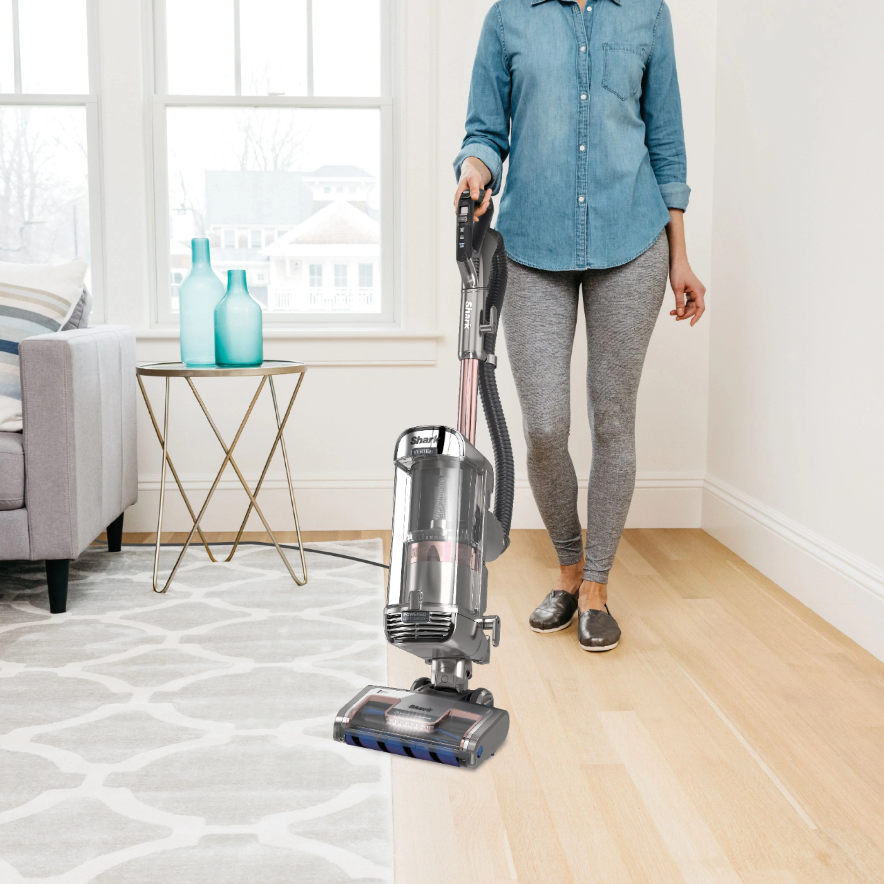 Shark Vertex DuoClean PowerFin Upright Vacuum with Powered Lift-Away and Self-Cleaning Brushroll - Rose Gold - Image 3